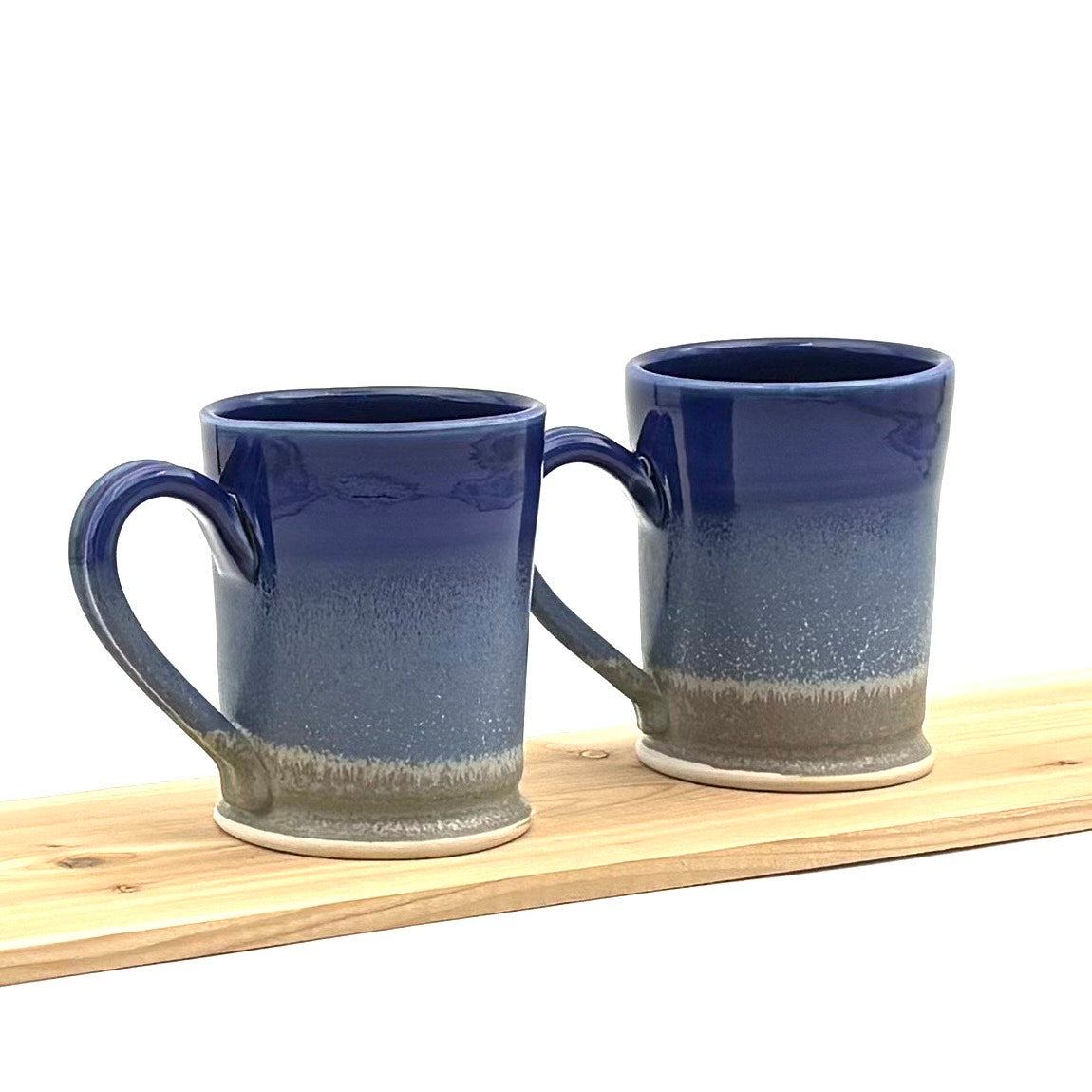 Pair of Straight Sided Mugs - Blue