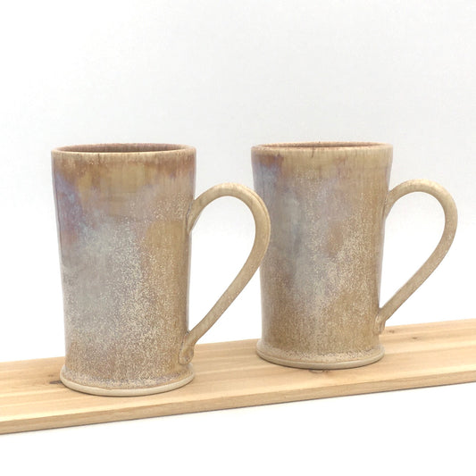 Pair of Tall Mugs - Wheat