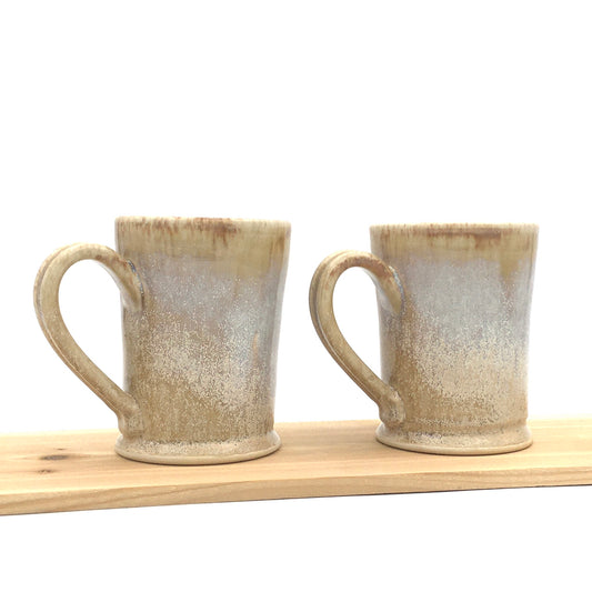 Pair of Straight Sided Mugs - Wheat