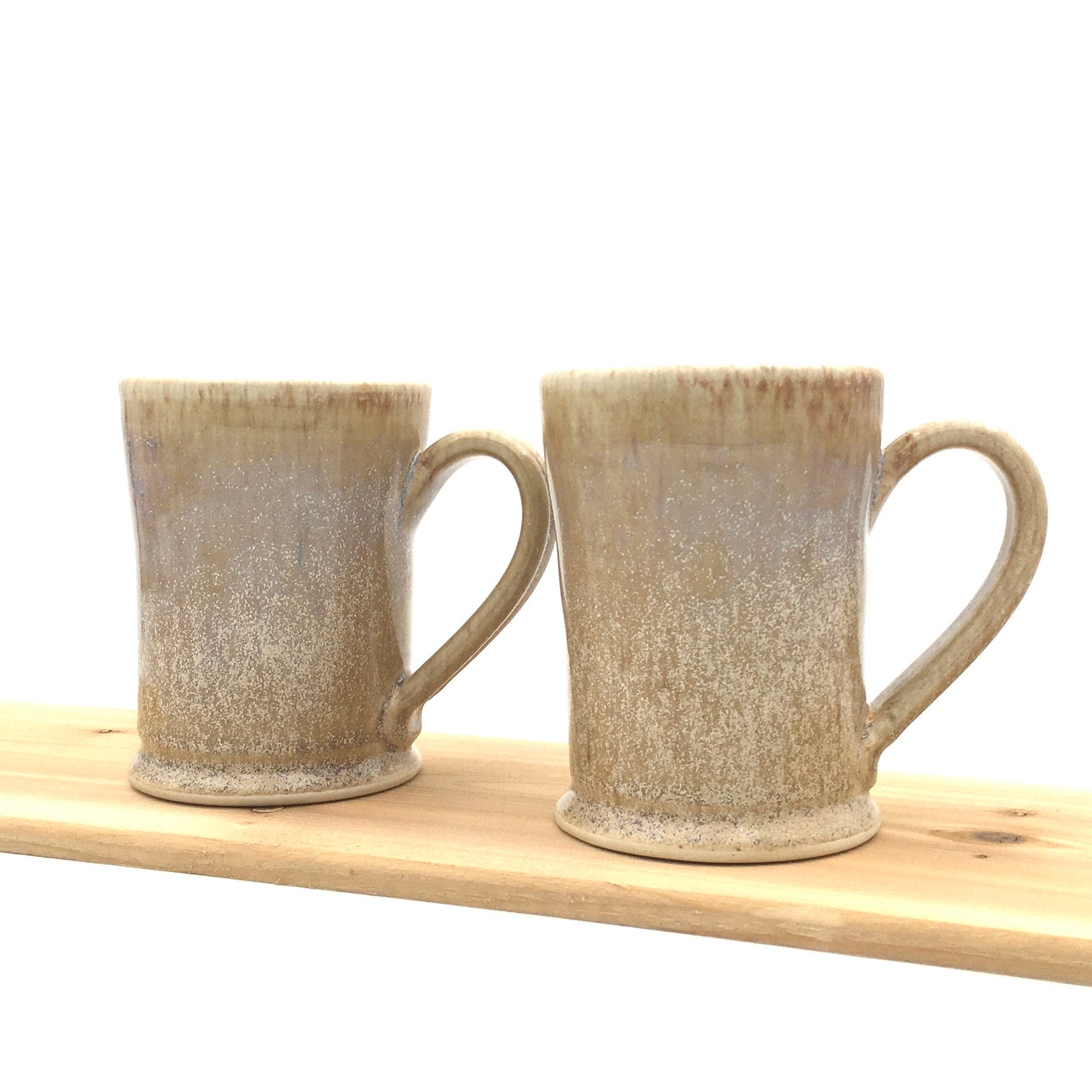 Pair of Straight Sided Mugs - Wheat