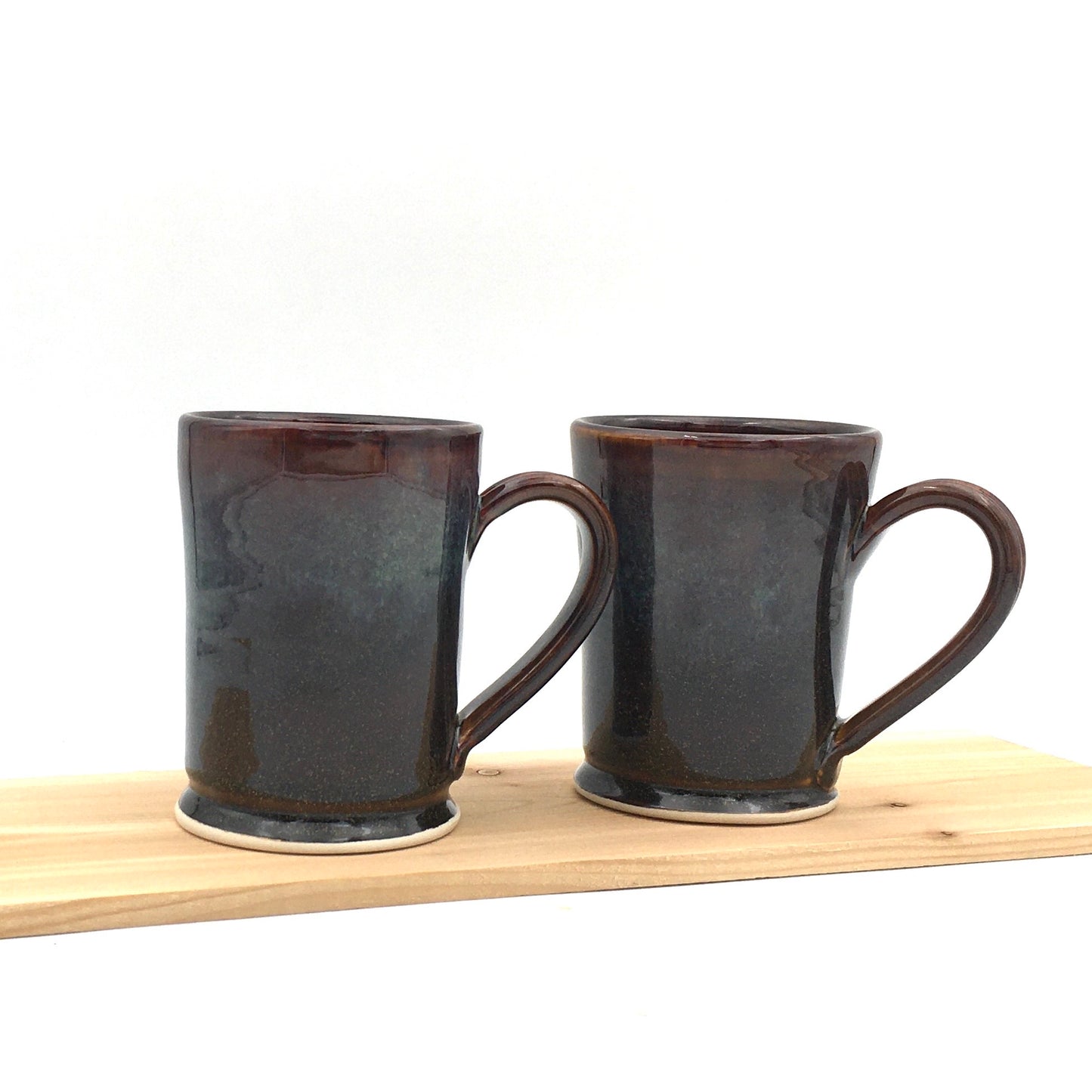 Pair of Straight Sided Mugs - Brown