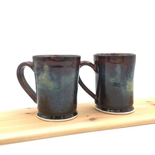 Pair of Straight Sided Mugs - Brown