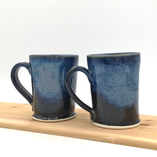 Pair of Straight Sided Mugs - Blue