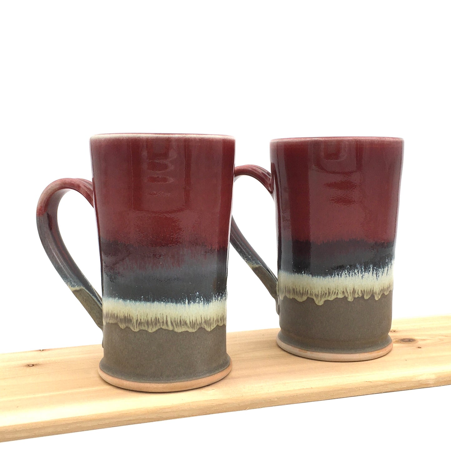 Pair of Tall Mugs - Red