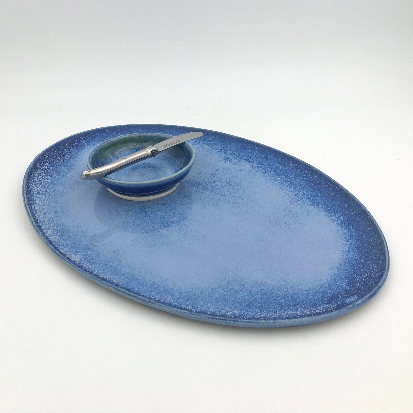 Serving Tray - Oval - Blue