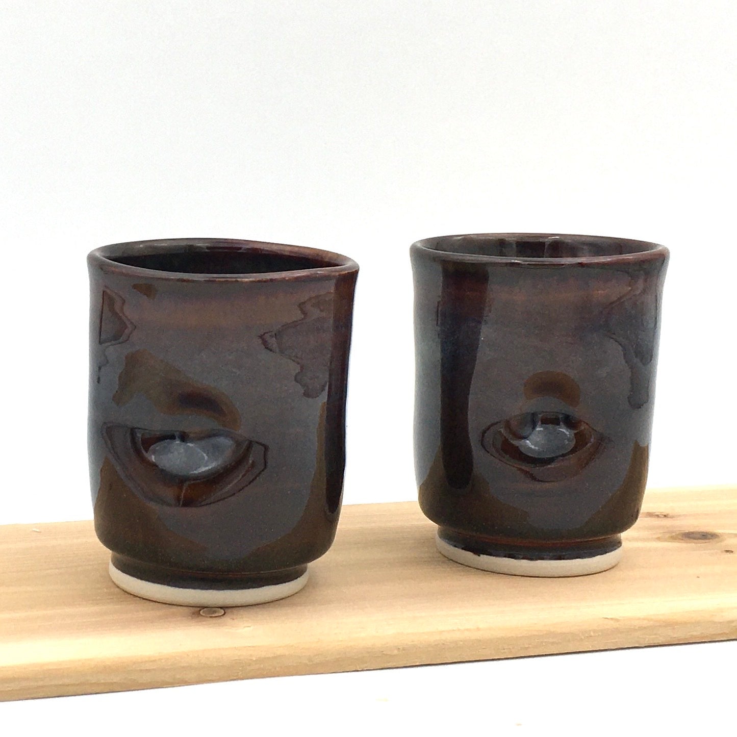 Pair of Wine Cups - Brown