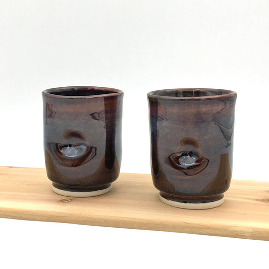 Pair of Wine Cups - Brown