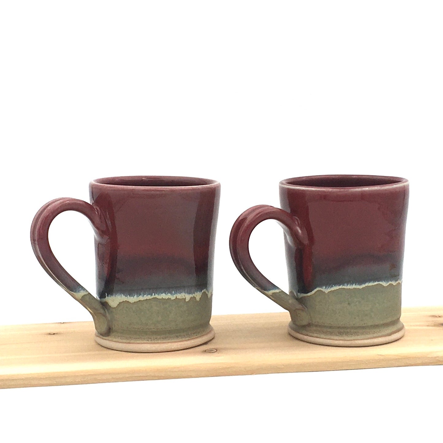 Pair of Straight Sided Mugs - Red