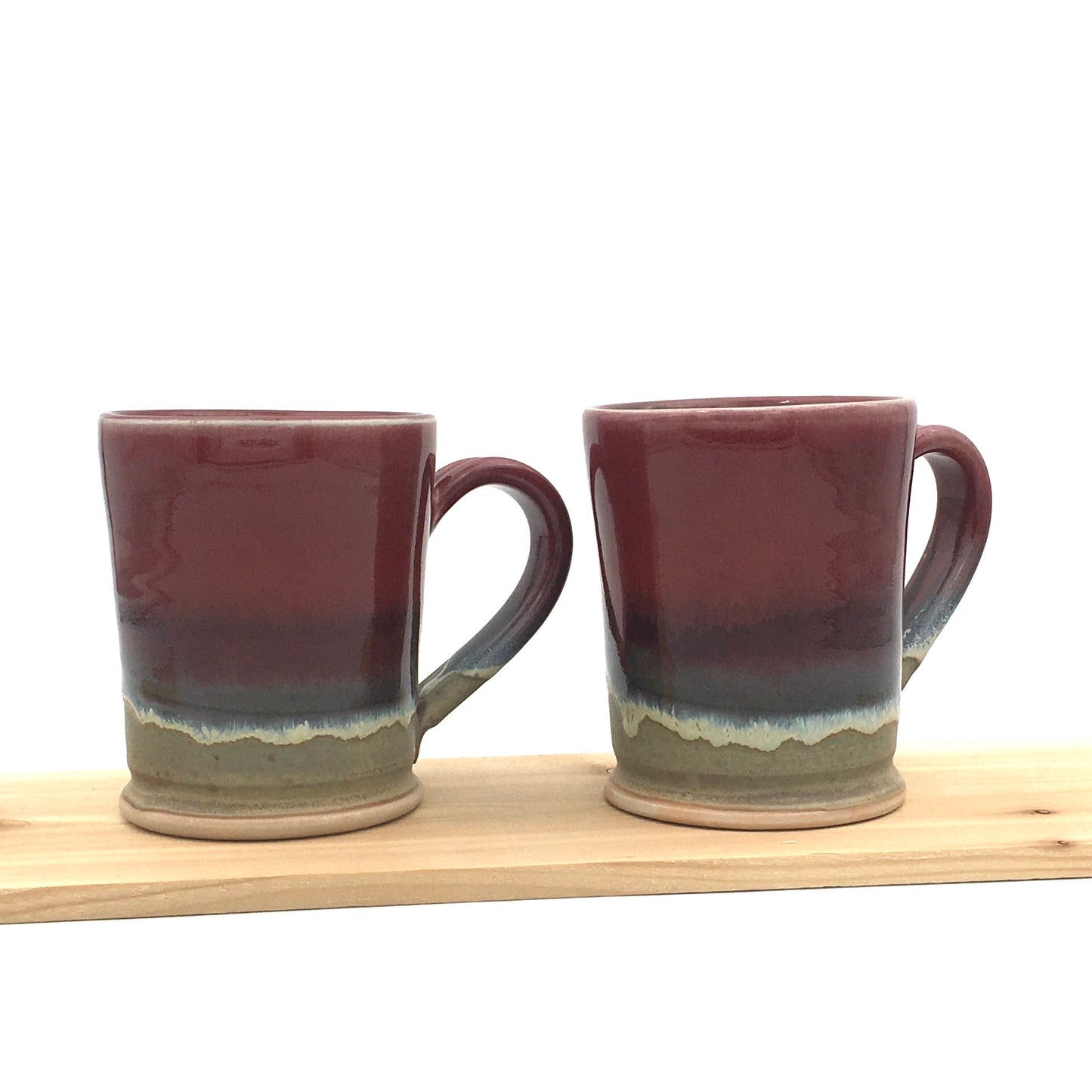 Pair of Straight Sided Mugs - Red