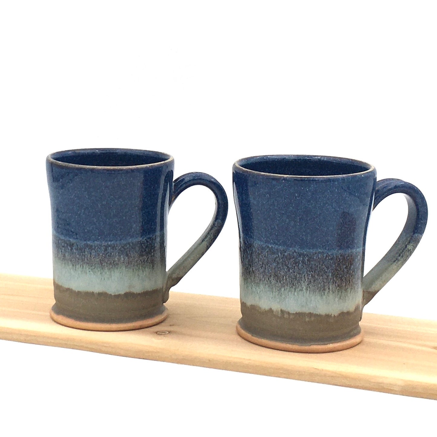 Pair of Straight Sided Mugs - Blue