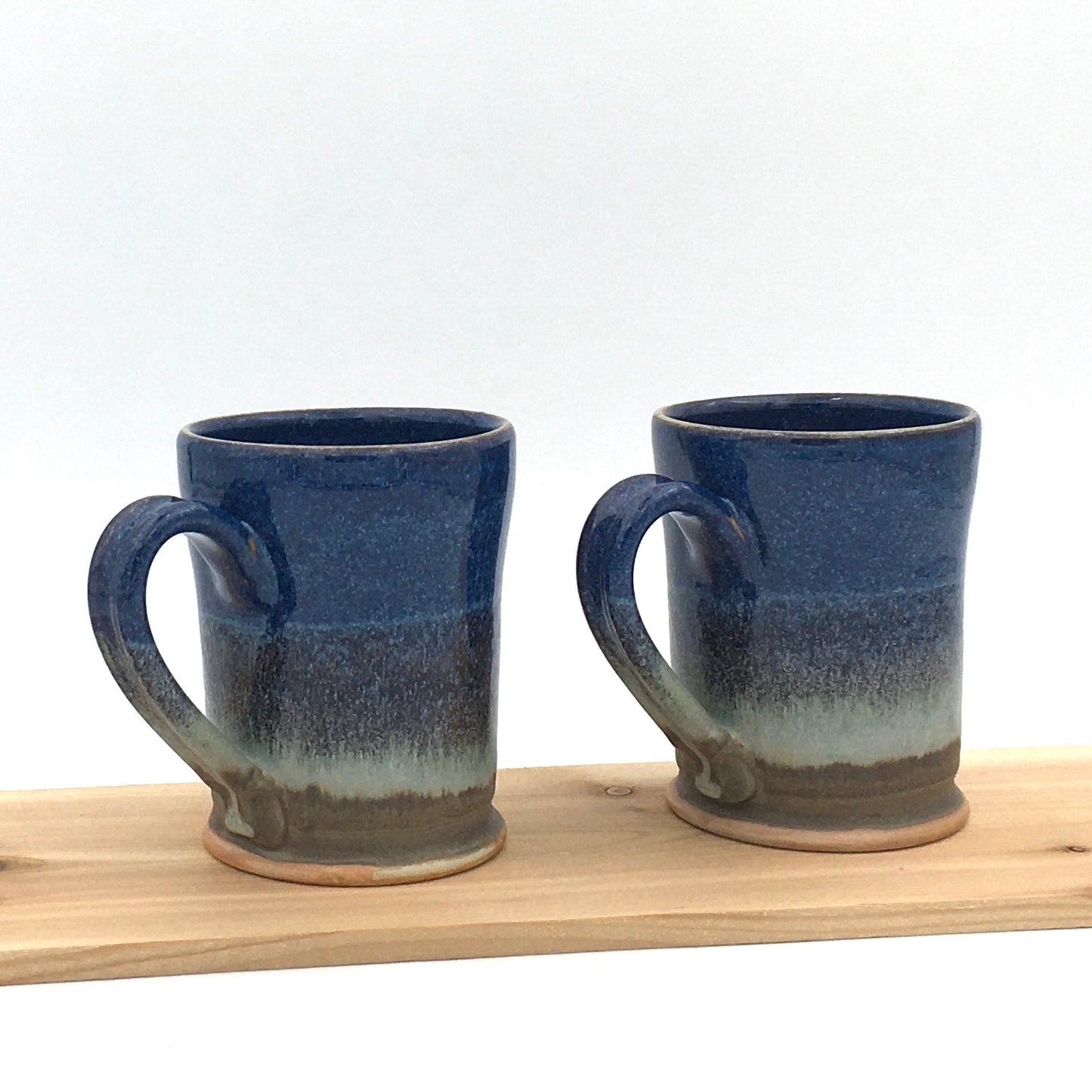 Pair of Straight Sided Mugs - Blue