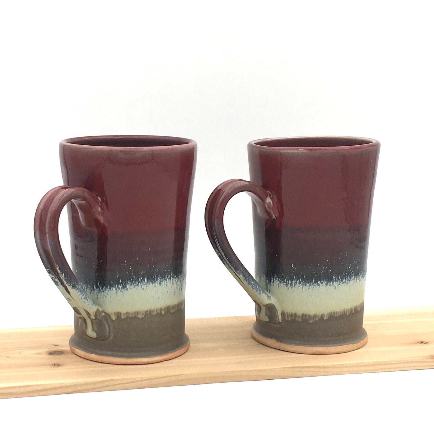 Pair of Tall Mugs - Red