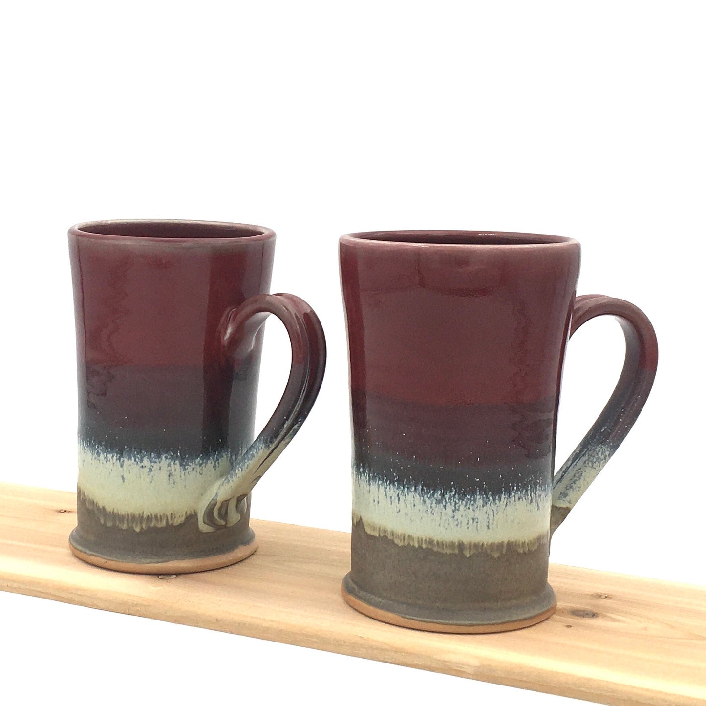 Pair of Tall Mugs - Red