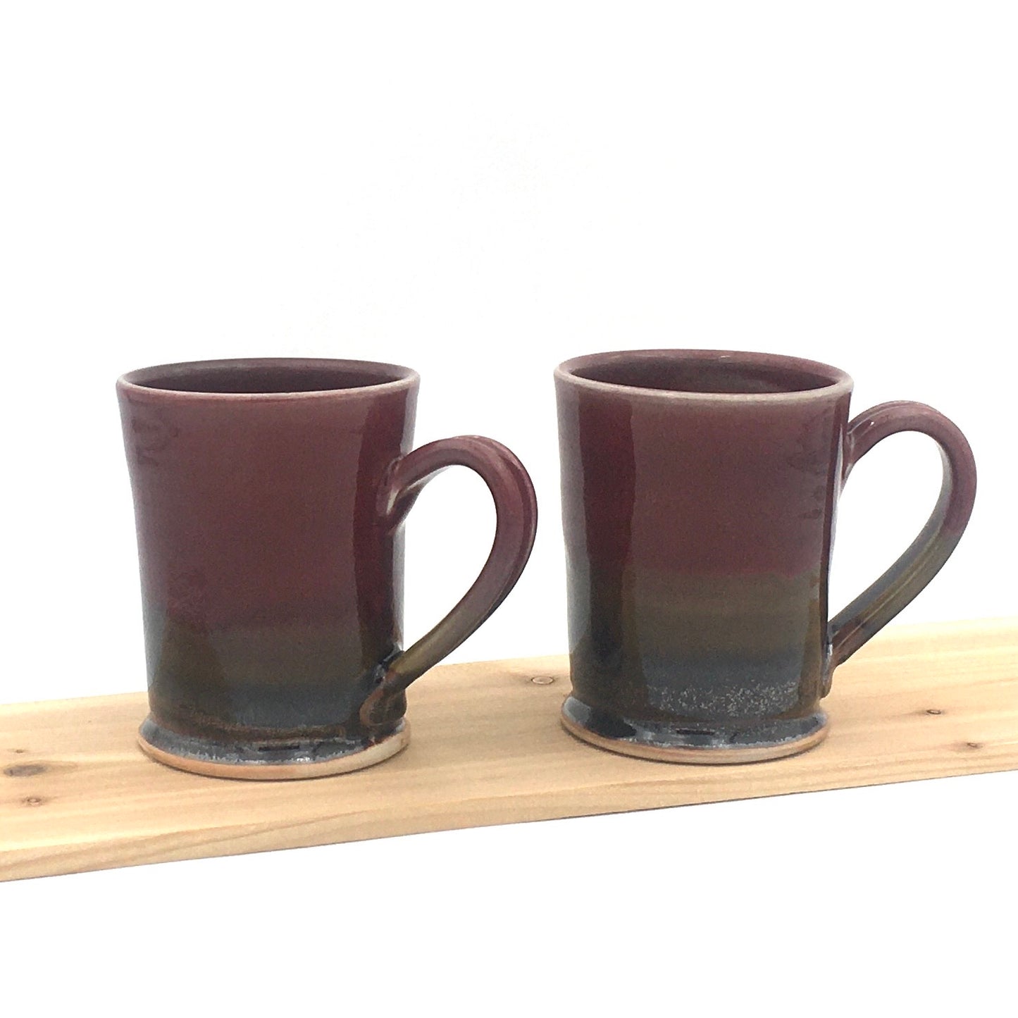 Pair of Straight Sided Mugs - Red