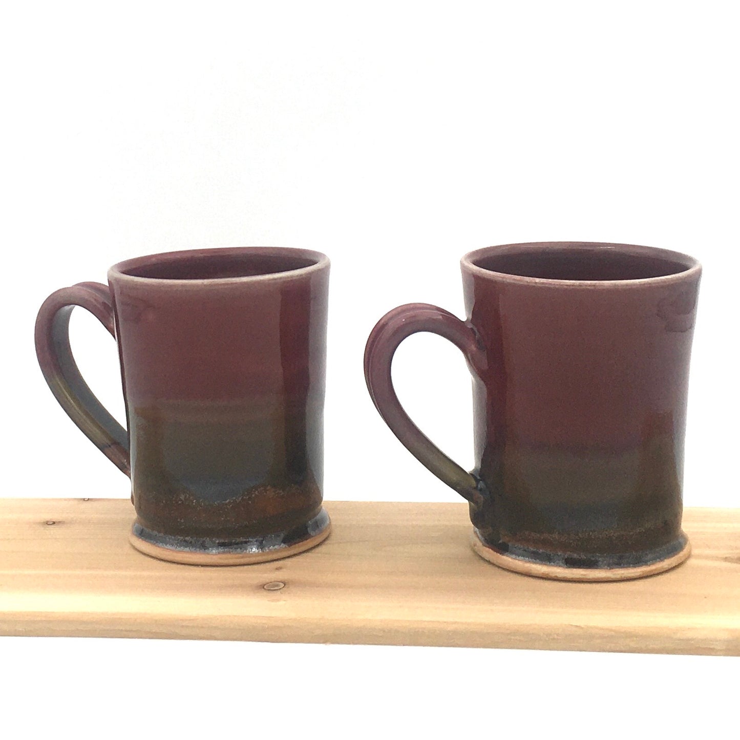 Pair of Straight Sided Mugs - Red