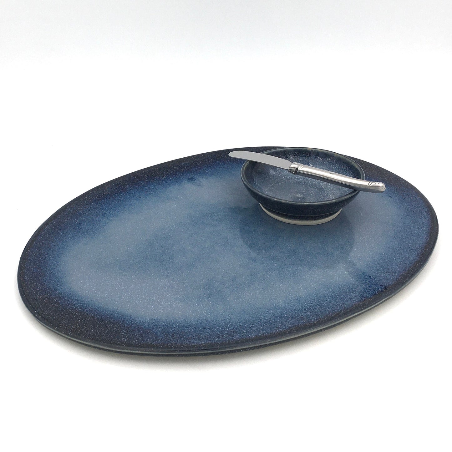 Serving Tray - Oval - Blue