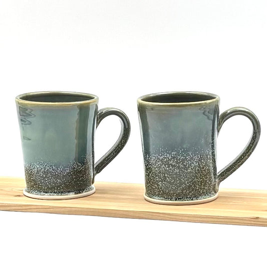 Pair of Straight Sided Mugs - Green