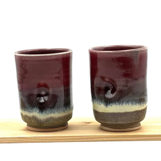 Pair of Wine Cups - Red